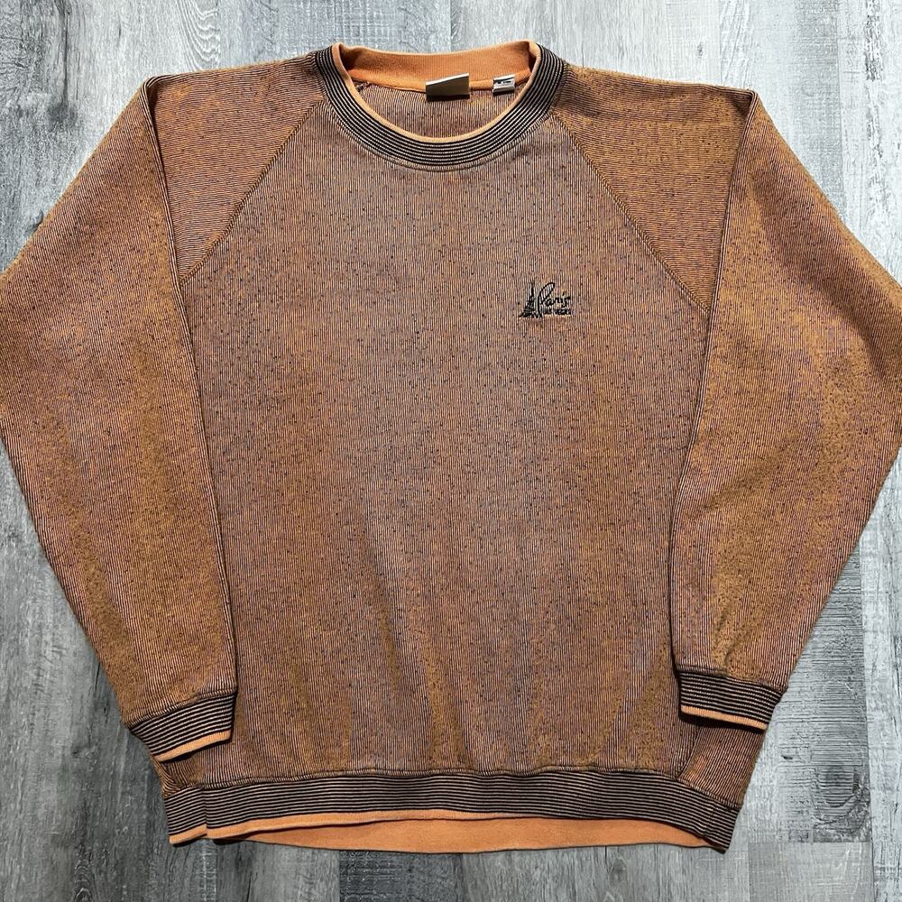 VTG Paris Casino Las Vegas Orange Combed Cotton Small Logo Crewneck Sweatshirt